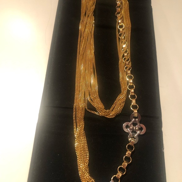 NWT Stunning Lee Angel 52” 6 chain and link gold and silver versatile necklace - Picture 7 of 9